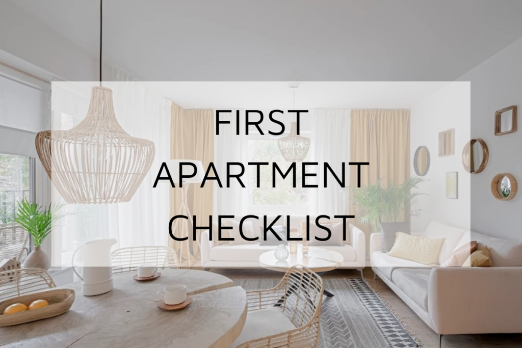 First Apartment Checklist Printable PDF Home Essentials List